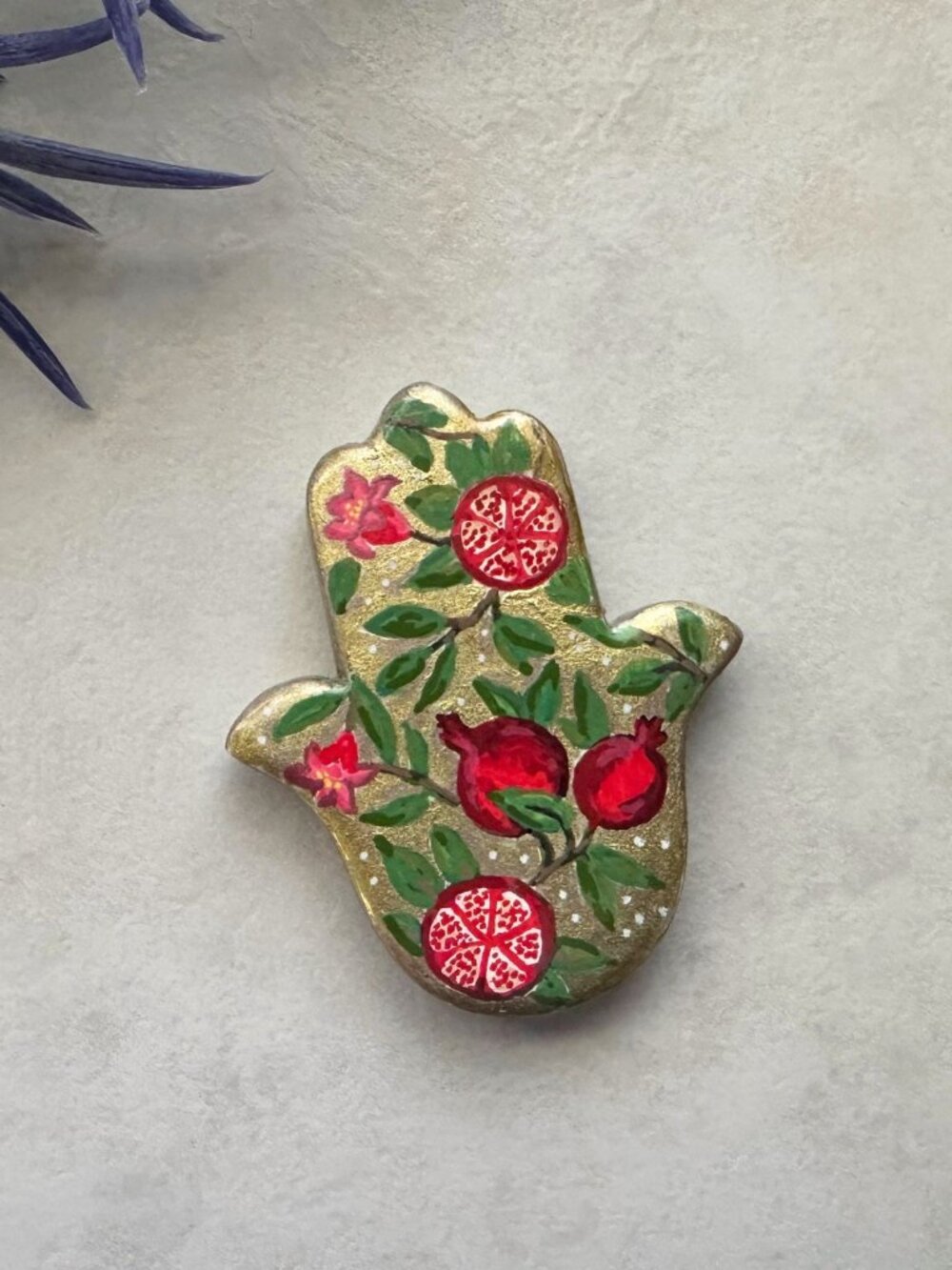 Handmade Polymer Clay Hamsa Magnet